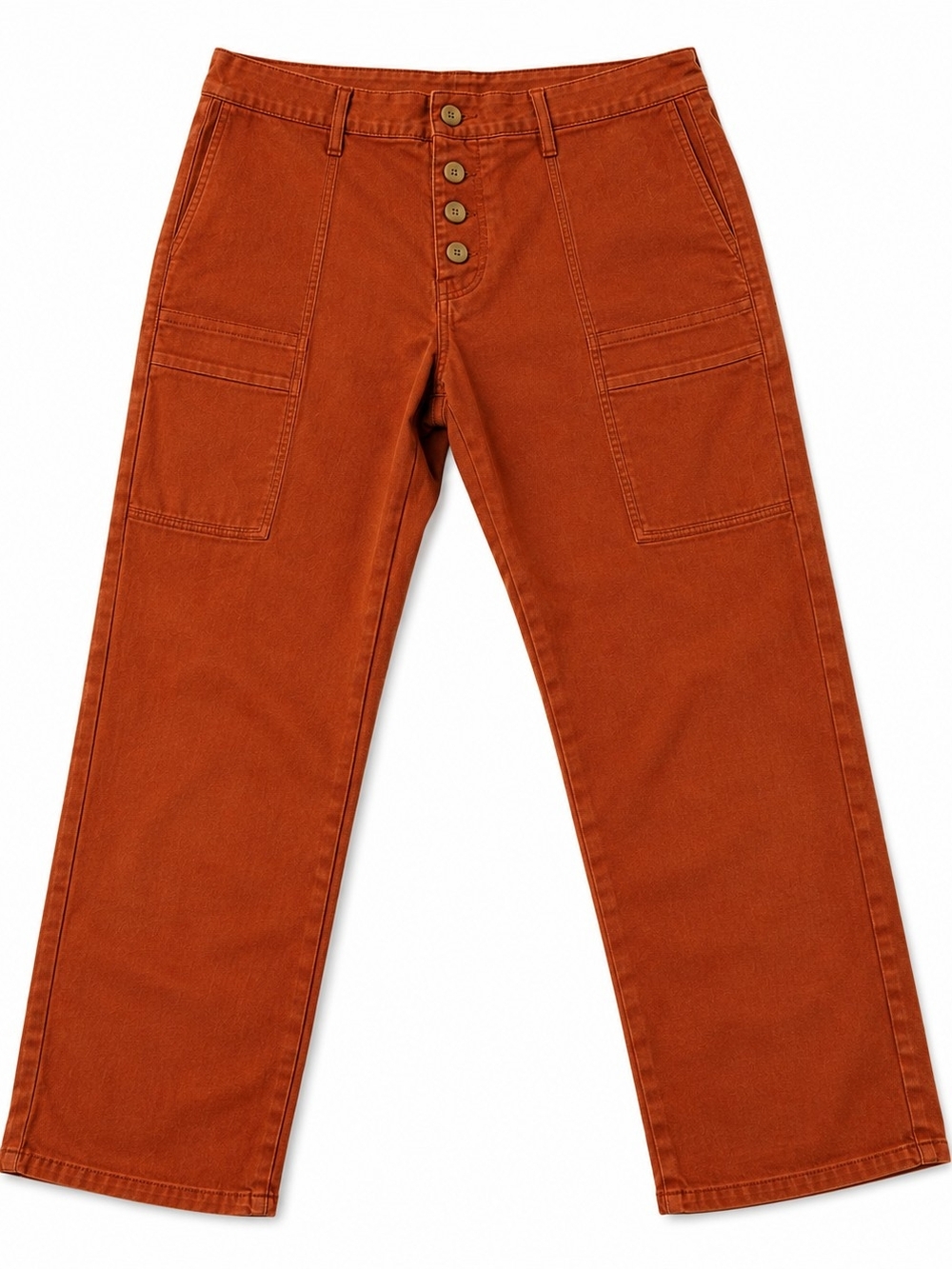 Cosmic Blue Love Orange Rust Utility Pants Size 30 Button Fly